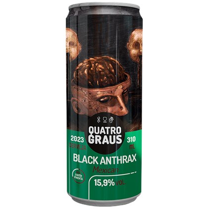 Imagem de Cerveja Quatro Graus Black Anthrax Mexican 2023 Lata 310ml