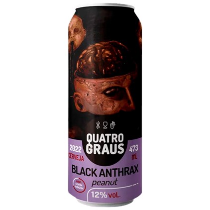 Imagem de Cerveja Quatro Graus Imperial Stout Black Anthrax Peanut 2022 Lata 473ml