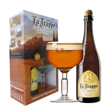 Imagem de Kit de Cerveja La Trappe Blond Garrafa 750ml + Taça Exclusiva