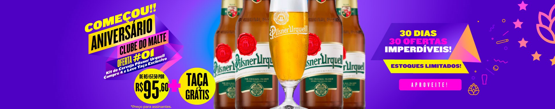 Kit de Cervejas Pilsner Urquell - Compre 4 e Ganhe Taça Exclusiva