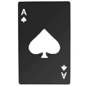 Abridor de Garrafas Ás de Espadas Aço Inox Preto