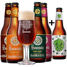Assinatura Caixa da Alegria 4 Cervejas e 1 Copo (12 Cervejas Grátis, uma por mês)