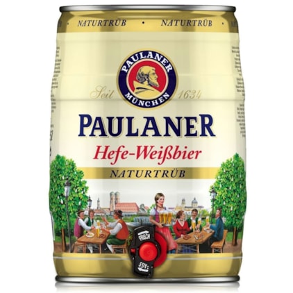 Barril de Cerveja Paulaner Hefe Weissbier Naturtrub 5L Imagem de Barril de Cerveja Paulaner Hefe Weissbier Naturtrub 5L