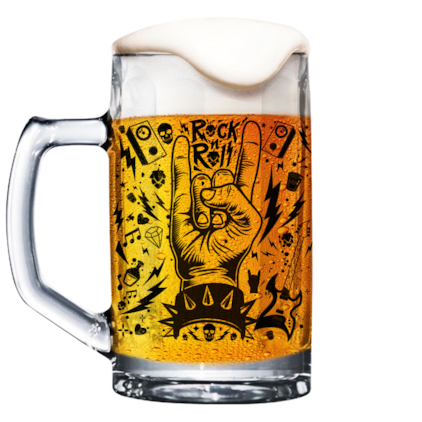 Caneca de Cerveja Rock n Roll 2025 330ml Imagem de Caneca de Cerveja Rock n Roll 2025 330ml