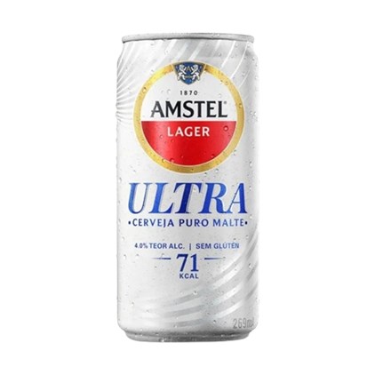 Cerveja Amstel Lager Ultra Sem Glúten Lata 269ml
