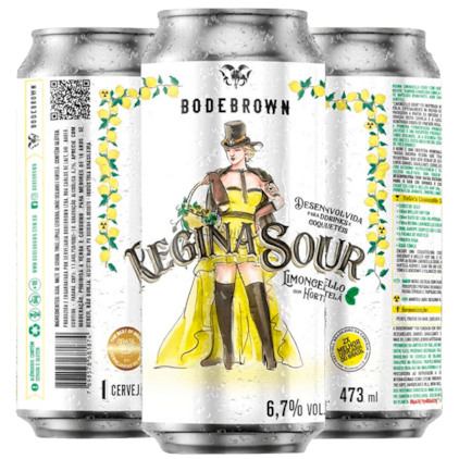 Cerveja Bodebrown Regina Sour Limoncello Com Hortelã Lata 473ml Imagem de Cerveja Bodebrown Regina Sour Limoncello Com Hortelã Lata 473ml