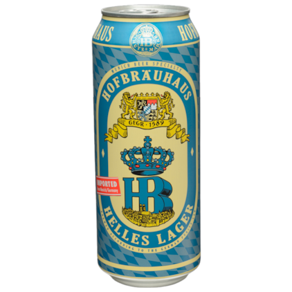 Cerveja Hofbrauhaus Helles Larger Lata 500ml Imagem de Cerveja Hofbrauhaus Helles Larger Lata 500ml