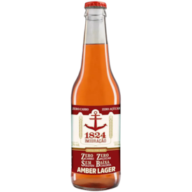 Cerveja Imigração 1824 Amber Lager Zero Carbo Garrafa 355ml