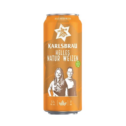 Cerveja Karlsbräu Helles Natur Weizen Lata 500ml