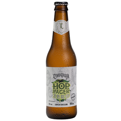 Cerveja Louvada Hop Lager Zero Sem Alcool Garrafa 355ml