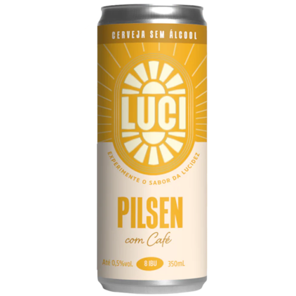 Cerveja Luci Sem Álcool Pilsen com Café Lata 355ml Imagem de Cerveja Luci Sem Álcool Pilsen com Café Lata 355ml