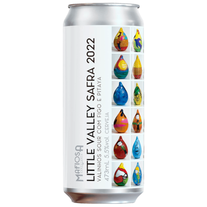 Cerveja Mafiosa Little Valley Safra 2022 Valinhos Sour Com Figo e Pitaya Lata 473ml Imagem de Cerveja Mafiosa Little Valley Safra 2022 Valinhos Sour Com Figo e Pitaya Lata 473ml