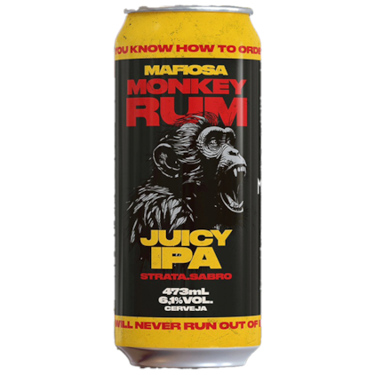 Cerveja Mafiosa Monkey Rum Juicy IPA Lata 473ml Imagem de Cerveja Mafiosa Monkey Rum Juicy IPA Lata 473ml