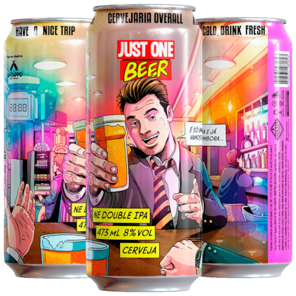 Cerveja Overall Just One Beer NE Double IPA Lata 473ml Imagem de Cerveja Overall Just One Beer NE Double IPA Lata 473ml
