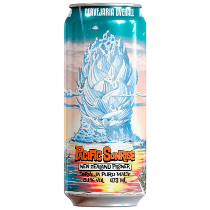 Cerveja Overall Pacific Sunrise New Zealand Pilsner Lata 473ml Imagem de Cerveja Overall Pacific Sunrise New Zealand Pilsner Lata 473ml