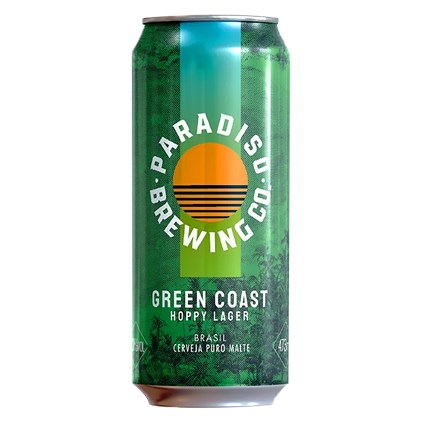 Cerveja Paradiso Brewing Co. Green Coast Hoppy Lager Lata 473ml