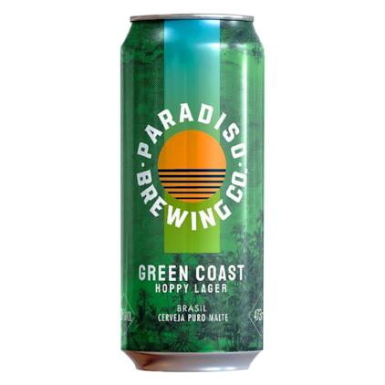 Cerveja Paradiso Brewing Co. Green Coast Hoppy Lager Lata 473ml Imagem de Cerveja Paradiso Brewing Co. Green Coast Hoppy Lager Lata 473ml