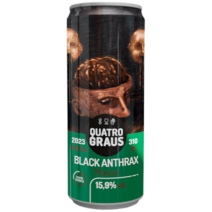 Cerveja Quatro Graus Black Anthrax Mexican 2023 Lata 310ml Imagem de Cerveja Quatro Graus Black Anthrax Mexican 2023 Lata 310ml
