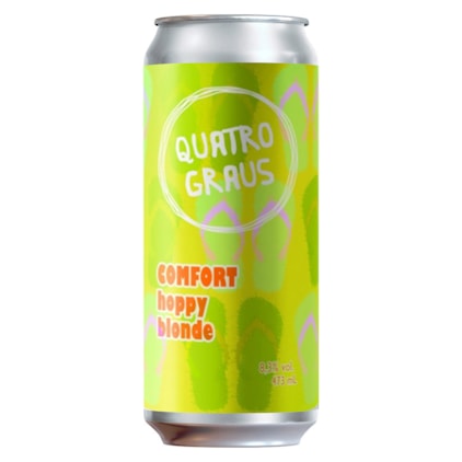 Cerveja Quatro Graus Comfort Hoppy Blonde Lata 473ml Imagem de Cerveja Quatro Graus Comfort Hoppy Blonde Lata 473ml