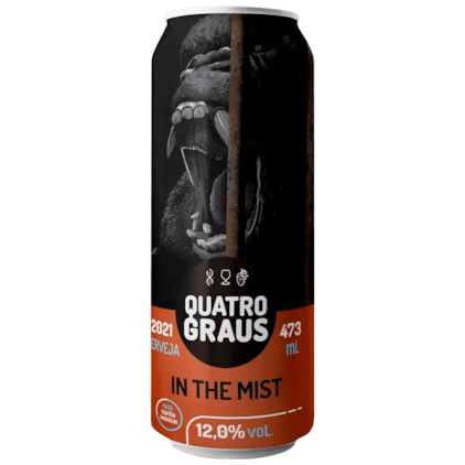 Cerveja Quatro Graus In The Mist Wheatwine Com Amendoim e Cacau Lata 473ml Imagem de Cerveja Quatro Graus In The Mist Wheatwine Com Amendoim e Cacau Lata 473ml