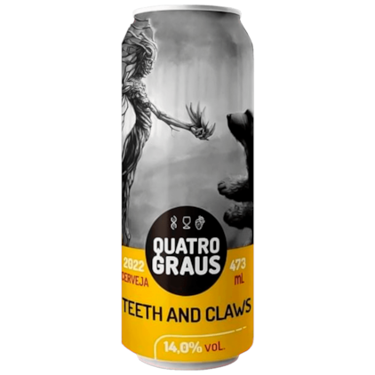 Cerveja Quatro Graus Teeth And Claws Imperial Stout Lata 473ml Imagem de Cerveja Quatro Graus Teeth And Claws Imperial Stout Lata 473ml