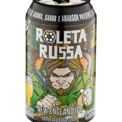 Cerveja Roleta Russa New England IPA Tambor Lata 350ml Imagem de Cerveja Roleta Russa New England IPA Tambor Lata 350ml