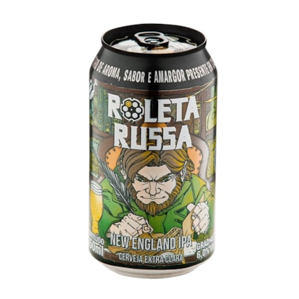 Cerveja Roleta Russa New England IPA Tambor Lata 350ml Imagem de Cerveja Roleta Russa New England IPA Tambor Lata 350ml
