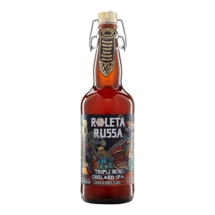 Cerveja Roleta Russa Triple New England IPA Garrafa 500ml Imagem de Cerveja Roleta Russa Triple New England IPA Garrafa 500ml