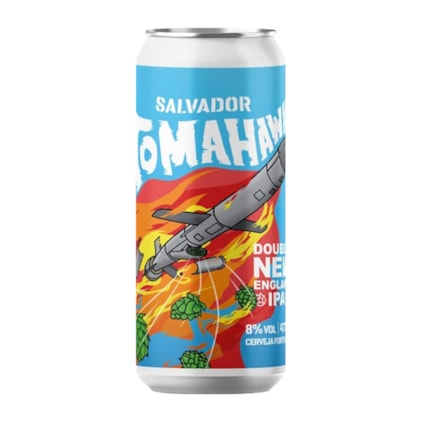 Cerveja Salvador Tomahawk Double NE IPA Lata 473ml Imagem de Cerveja Salvador Tomahawk Double NE IPA Lata 473ml