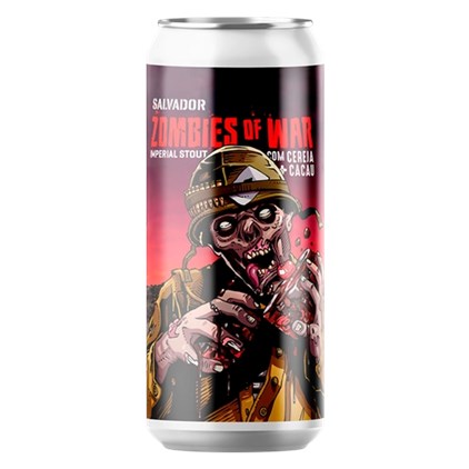 Cerveja Salvador Zombies of War Imperial Stout Com Cereja + Cacau Lata 473ml