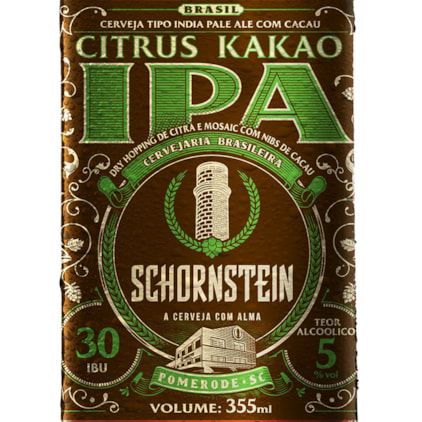 Cerveja Schornstein Citrus Kakao IPA Garrafa 355ml Imagem de Cerveja Schornstein Citrus Kakao IPA Garrafa 355ml