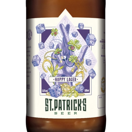 Cerveja St. Patrick's Hoppy Lager Garrafa 500ml Imagem de Cerveja St. Patrick's Hoppy Lager Garrafa 500ml