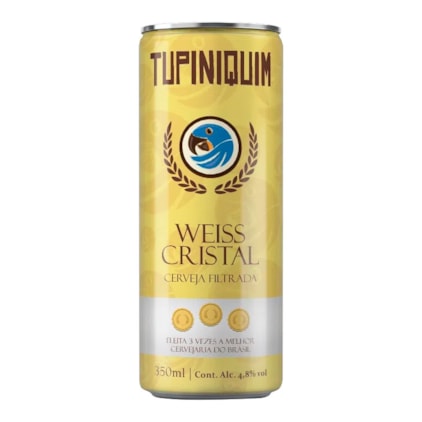 Cerveja Tupiniquim Weiss Cristal Lata 350ml Imagem de Cerveja Tupiniquim Weiss Cristal Lata 350ml