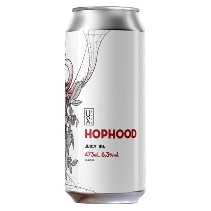 Cerveja Ux Brew Hophood Juicy IPA Lata 473ml