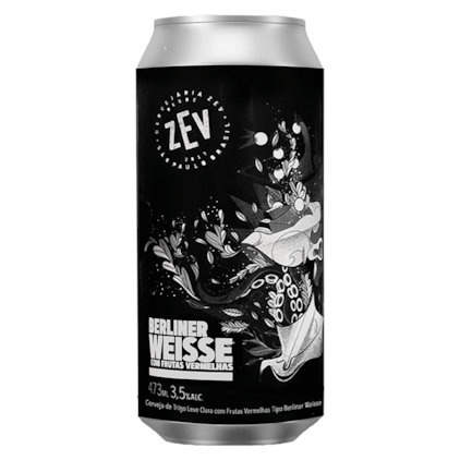 Cerveja ZEV Berliner Weisse Com Frutas Vermelhas Lata 473ml Imagem de Cerveja ZEV Berliner Weisse Com Frutas Vermelhas Lata 473ml