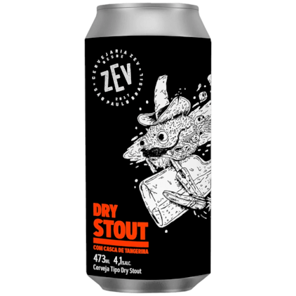 Cerveja ZEV Dry Stout Com Casca de Tangerina Lata 473ml Imagem de Cerveja ZEV Dry Stout Com Casca de Tangerina Lata 473ml