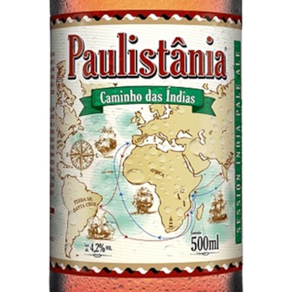 Cervejas Paulistânia Caminho das Índias Garrafa 500ml Imagem de Cervejas Paulistânia Caminho das Índias Garrafa 500ml
