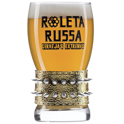 Imagem de Copo de Cerveja Roleta Russa Pulseira Dourada 320ml