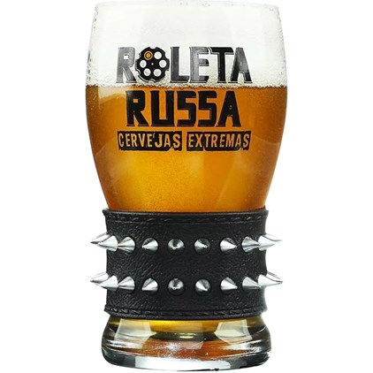 Imagem de Copo de Cerveja Roleta Russa Pulseira Preta 320ml