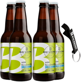 Kit de Cerveja Backbone IPA Sem Álcool + Abridor 20% OFF