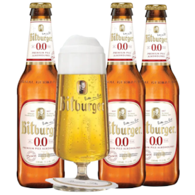Kit de Cerveja Bitburger Premium Pils Drive Alkoholfrei - Compre 3 e Leve Taça