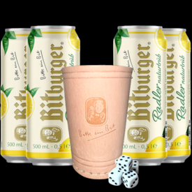 Kit de Cerveja Bitburger Radler Naturtrüb Pilsen - Compre 4 e Leve Copo de Couro