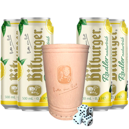 Kit de Cerveja Bitburger Radler Naturtrüb Pilsen - Compre 4 e Leve Copo de Couro Imagem de Kit de Cerveja Bitburger Radler Naturtrüb Pilsen - Compre 4 e Leve Copo de Couro