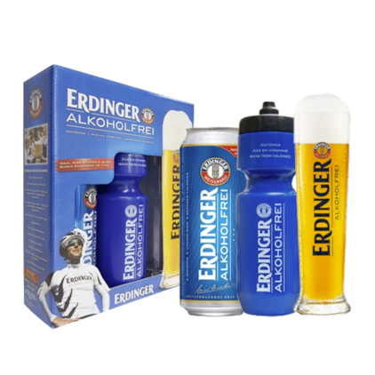 Imagem de Kit de Cerveja Erdinger Alkoholfrei 500ml + Squeeze + Copo