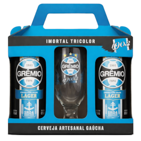 Kit de Cerveja Grêmio Lager Com Copo Exclusivo