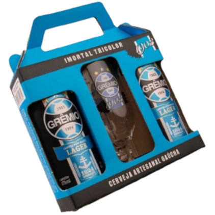 Kit de Cerveja Grêmio Lager Com Copo Exclusivo Imagem de Kit de Cerveja Grêmio Lager Com Copo Exclusivo