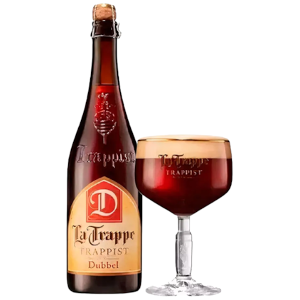 Kit de Cerveja Hofbrau La Trappe Dubbel Com Taça Original Imagem de Kit de Cerveja Hofbrau La Trappe Dubbel Com Taça Original