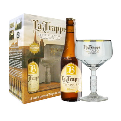 Imagem de Kit de Cerveja La Trappe Blond Garrafa 330ml + Taça Exclusiva