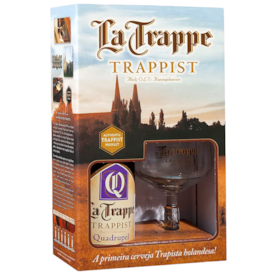 Kit de Cerveja La Trappe Quadruppel Com Taça Original