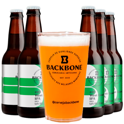 Imagem de Kit de Cervejas Backbone West Coast IPA - Compre 5 e Leve Copo